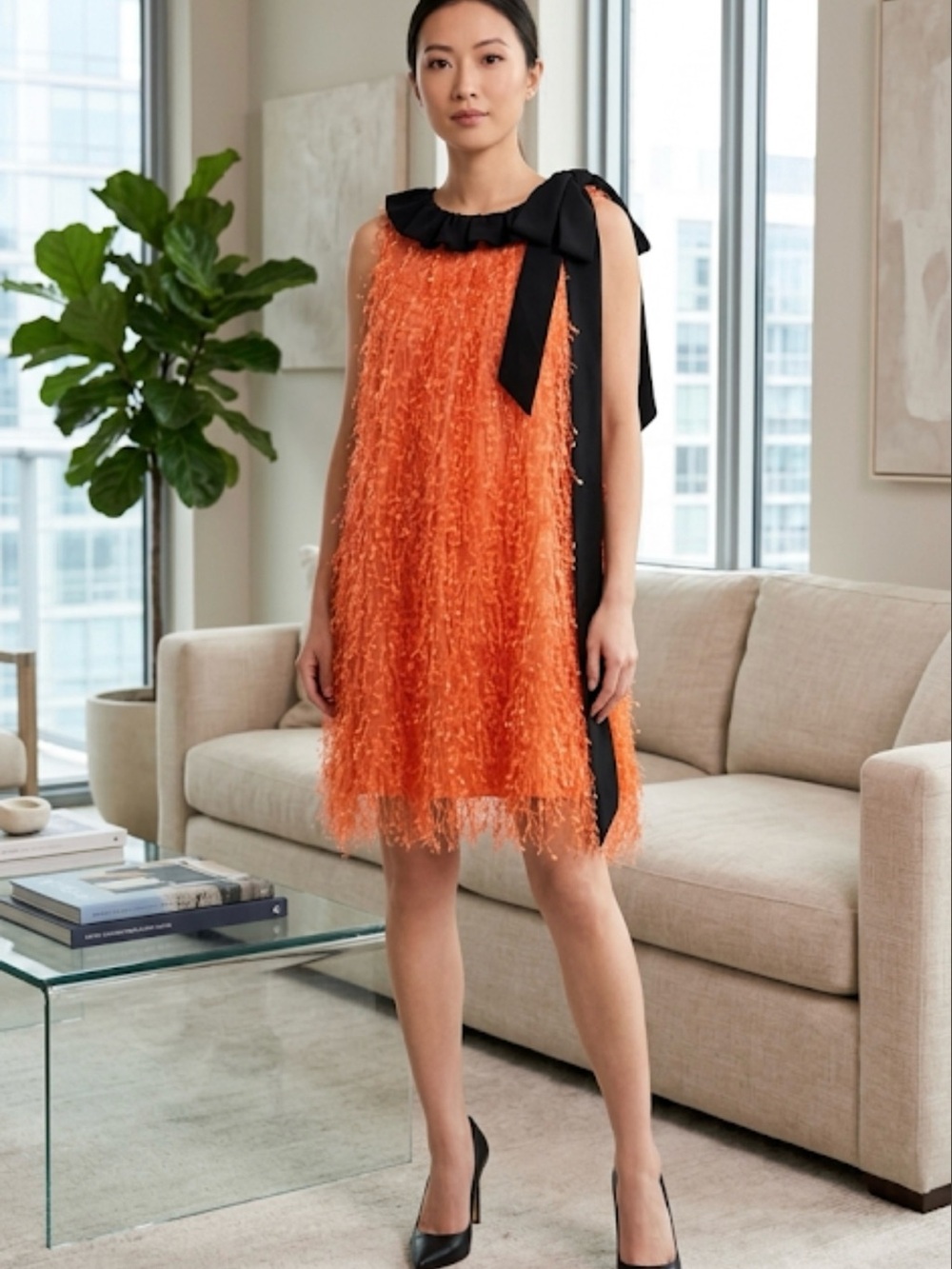 NWT RARE Fendi Party Fringe Details Dress Size 36